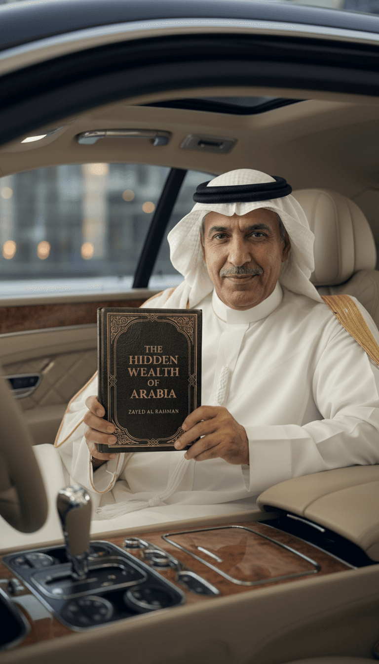 Khaleed El Mansouri holding The Hidden Wealth of Arabia